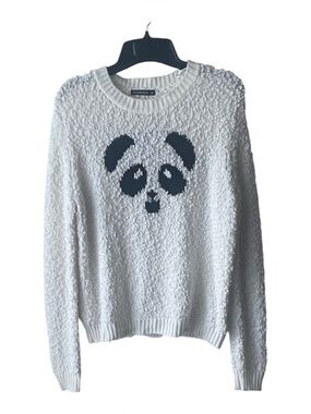 Chic White Panda Sweater